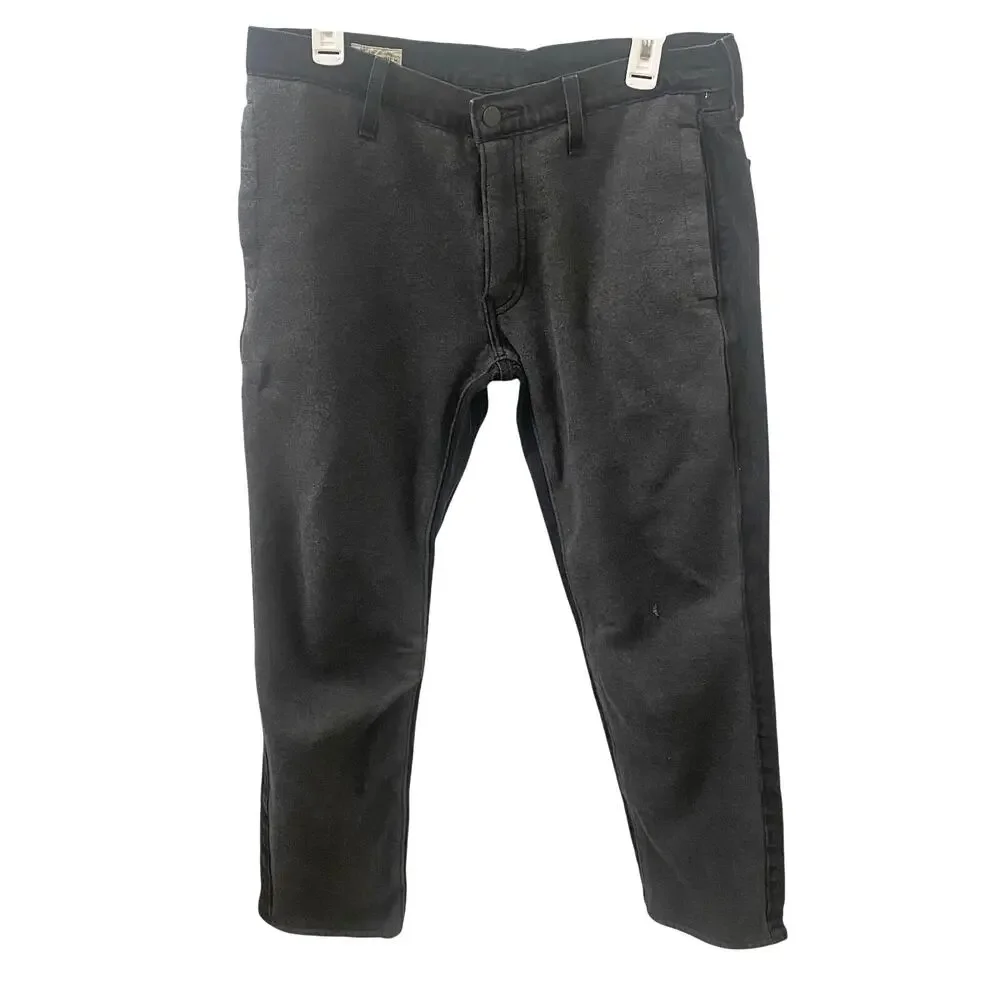 Levi’s Strauss Gray Fleece Front Athletic Taper Black Jeans Size 32 x 32